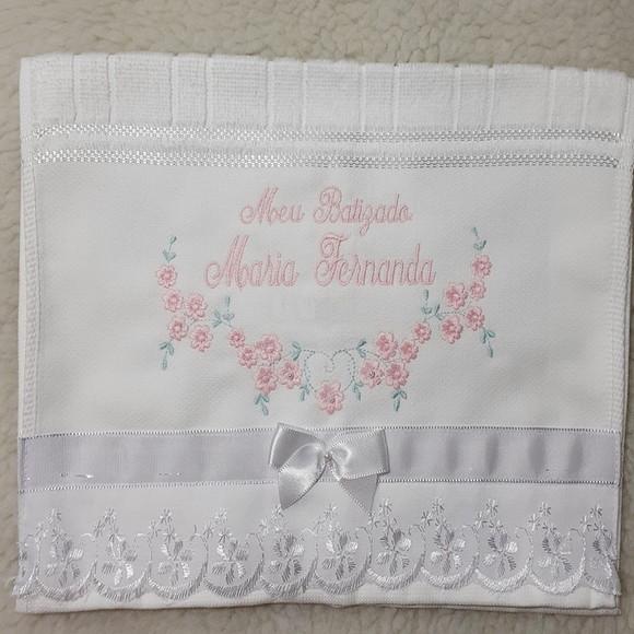Toalha de Batismo Personalizada Floral