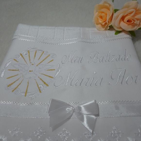 Toalha de Batismo Personalizada Espirito Santo