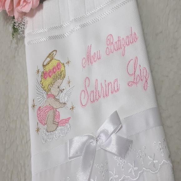 Toalha de Batismo Personalizada Anjinho