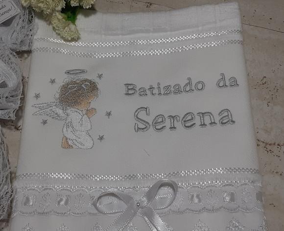 Toalha de Batizado Aveludada Anjo