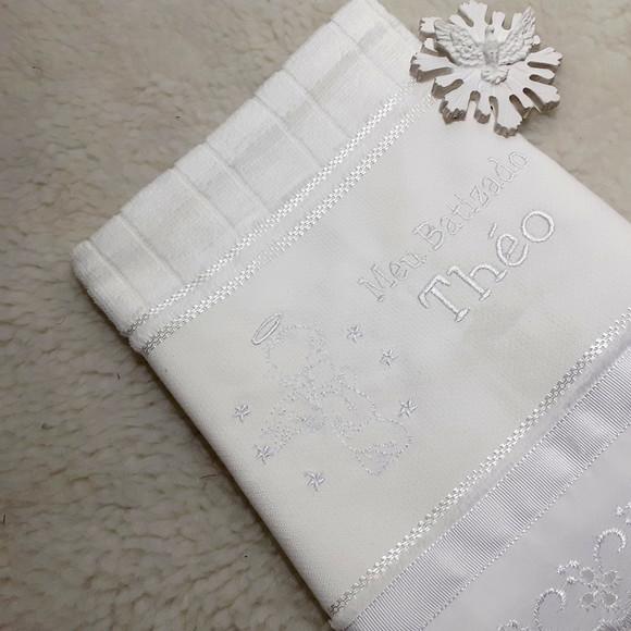 Toalha de Batizado Personalizada Anjinho
