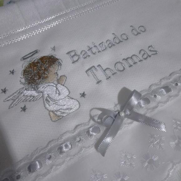 Toalha de Batizado Personalizada Anjinho