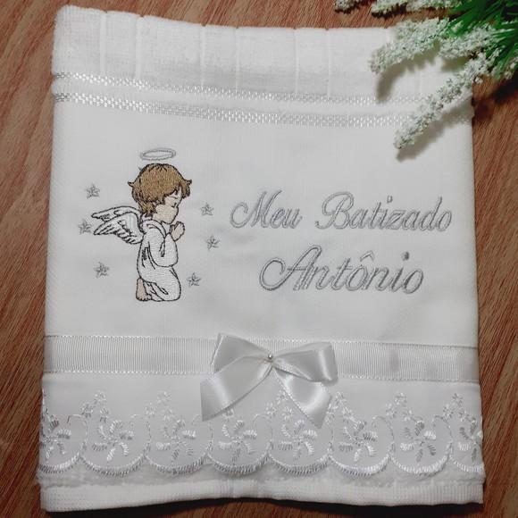 Toalha de Batizado Personalizada Anjo