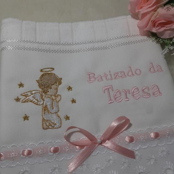 Toalha de Batizado Personalizada Anjinho