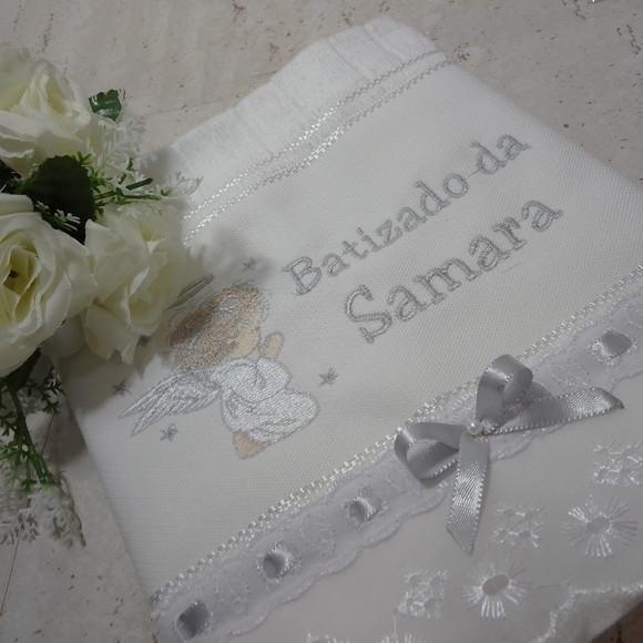 Toalha de Batizado Personalizada Anjo Menina