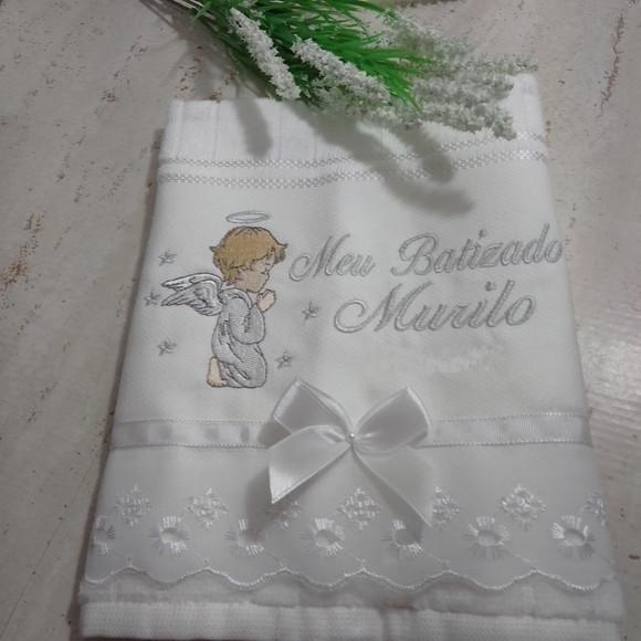 Toalha de Batizado Personalizada Anjo