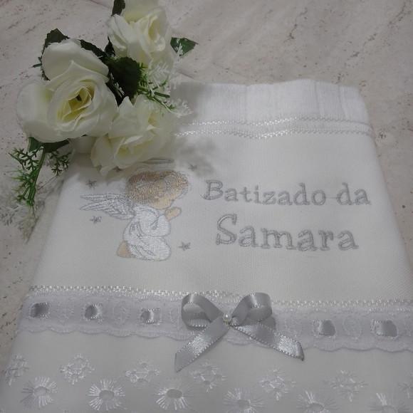 Toalha de Batizado Personalizada Anjo Menina