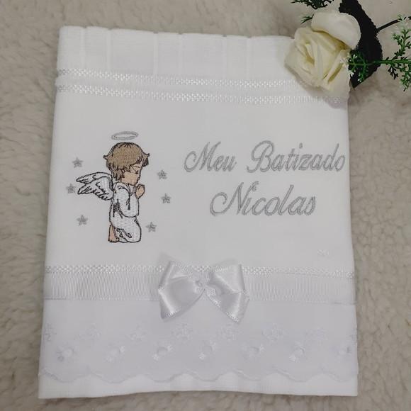 Toalha de Batizado Personalizada Anjo