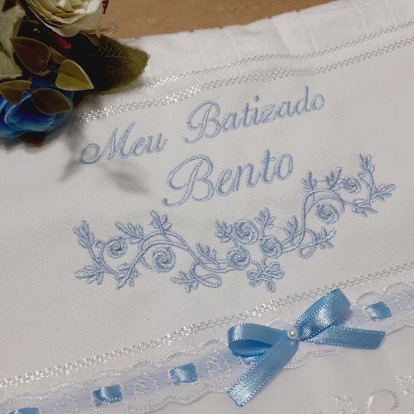 Toalha de Batizado Personalizada Flores