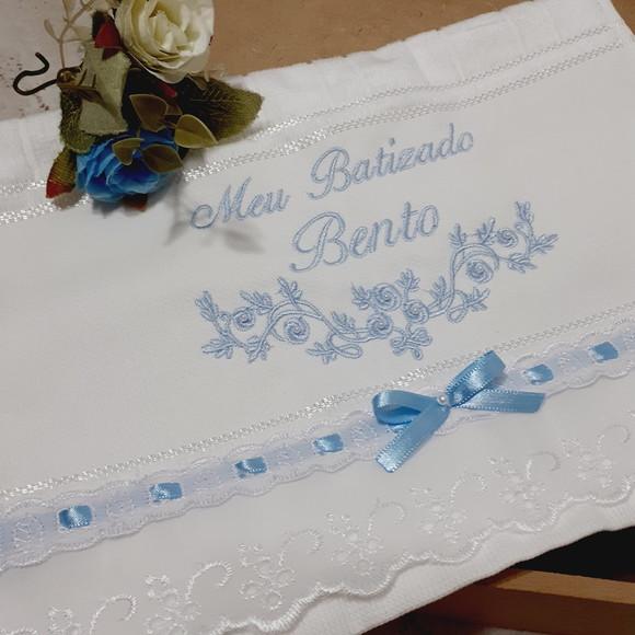 Toalha de Batizado Personalizada Flores