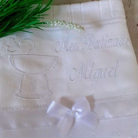 Toalha de Batizado Personalizada Flores