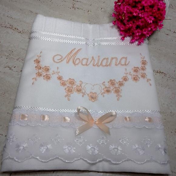 Toalha de Batizado Personalizada para Menina