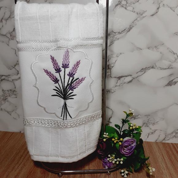 Toalha de Lavabo Bordada Tulipas