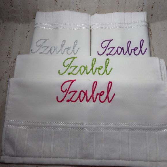 Toalha Escolar Bordada e Personalizada 3 Unidades