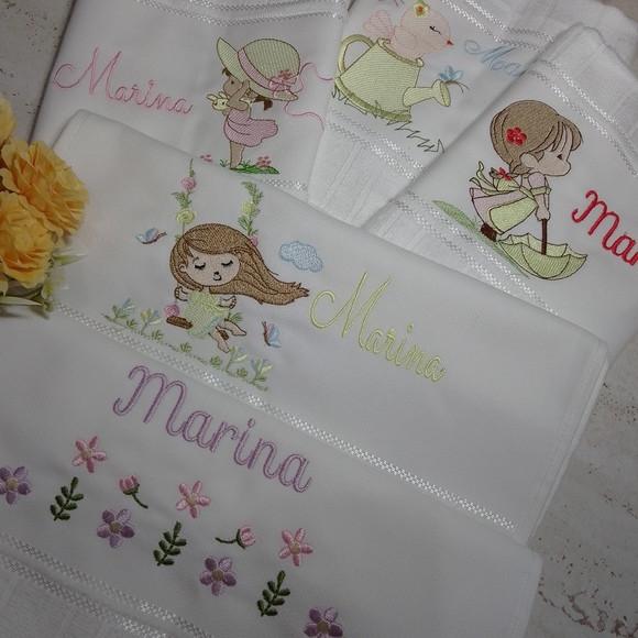 Toalha Escolar Bordada e Personalizada 5 Unidades