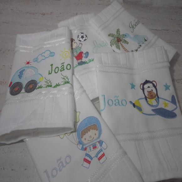 Toalha Escolar Bordada e Personalizada 5 Unidades