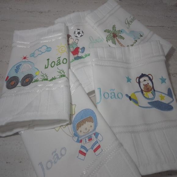 Toalha Escolar Bordada e Personalizada 5 Unidades