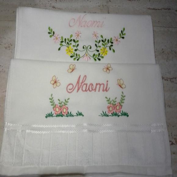 Toalha Escolar Bordada Personalizada Jardim 2 Unidades