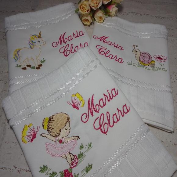 Toalha Escolar Personalizada Menina 3 unidades