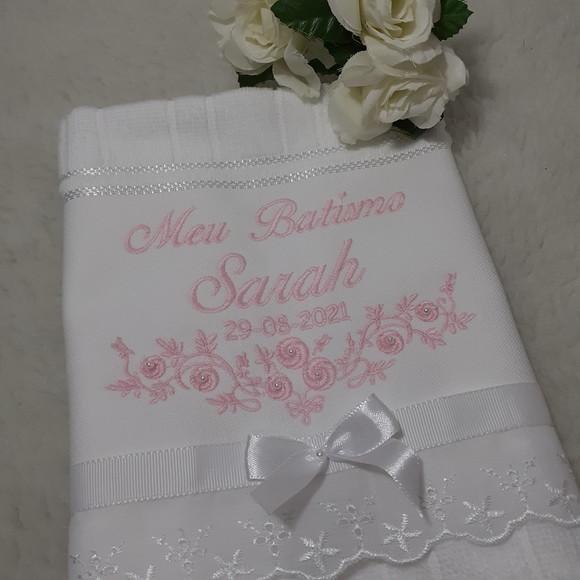 Toalha para Batizado Tema Flores