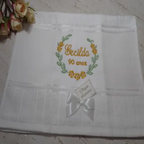 10 Lembranças Aniversário Toalha Personalizada 90 Anos