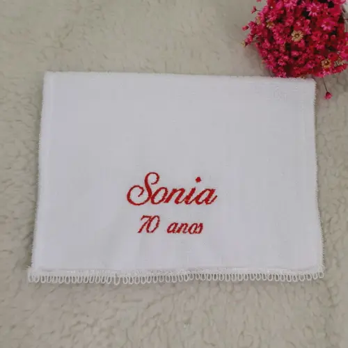 100 Lembrancinha Aniversário 70 Anos Toalha Bordada