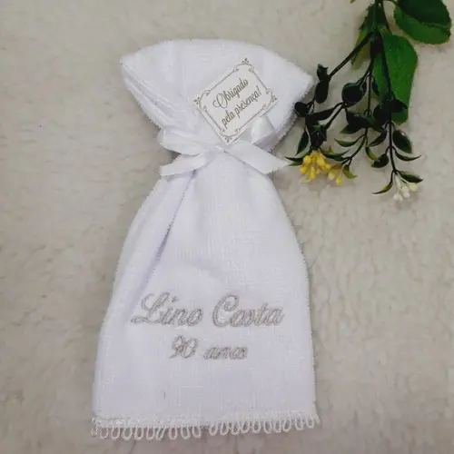 100 Lembrancinhas Aniversário 90 Anos Toalha Bordada Nome