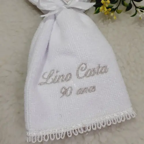 100 Lembrancinhas Aniversário 90 Anos Toalha Bordada Nome