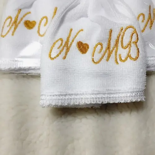 15 Convite Padrinho de Casamento Toalha Bordada Noivos