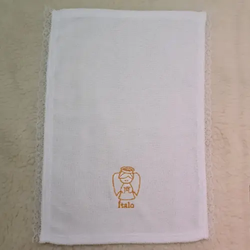 15 Lembrança Batizado Personalizada Anjinho Toalha Bordada