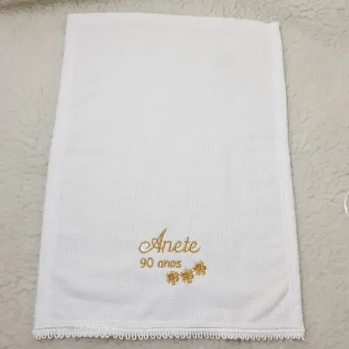 15 Lembrança Personalizada Aniversário 80 Anos Toalha Flor