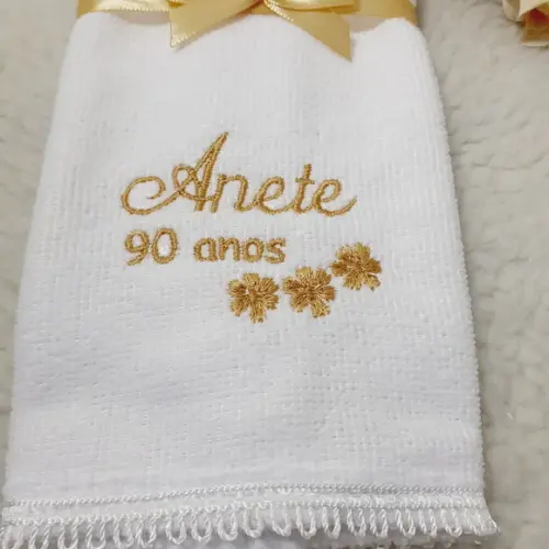 15 Lembrança Personalizada Aniversário 80 Anos Toalha Flor