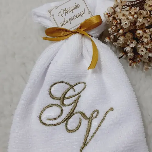 15 Lembranças Casamento Bordada Monograma Noivos