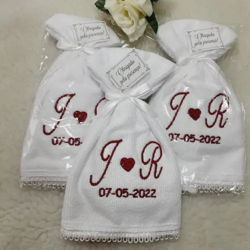 15 Lembranças de Casamento Bordada Monograma Noivos Toalha