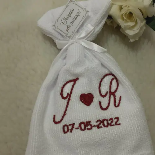 15 Lembranças de Casamento Bordada Monograma Noivos Toalha