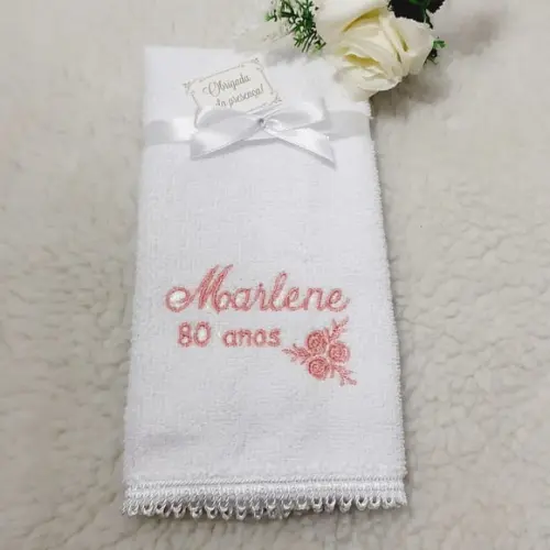 15 Lembranças Personalizada de Aniversário 80 Anos Flor Rosê