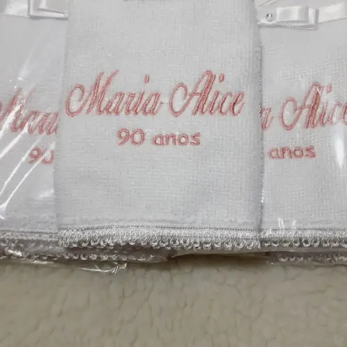 15 Lembrancinha Aniversário 90 Anos Toalha Bordada