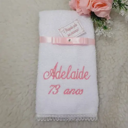 15 Lembrancinhas de Aniversário Personalizada Toalha Bordada