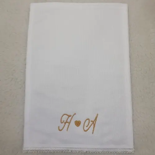 15 Lembrancinhas Personalizada de Casamento Toalha Bordada