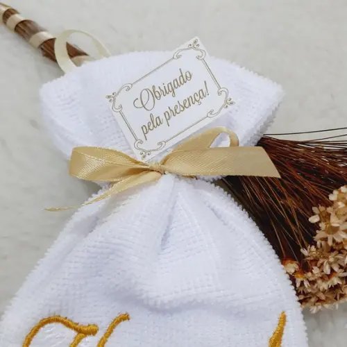 15 Lembrancinhas Personalizada de Casamento Toalha Bordada