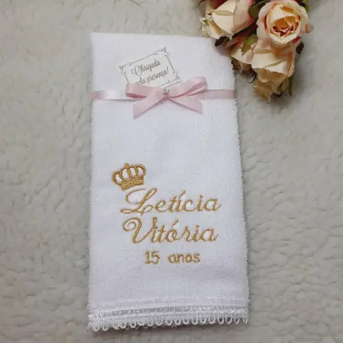 20 Lembrancinha de Aniversário 15 Anos Toalha Bordada