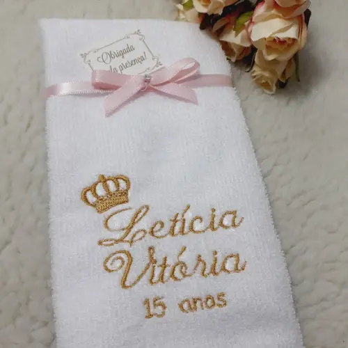 20 Lembrancinha de Aniversário 15 Anos Toalha Bordada