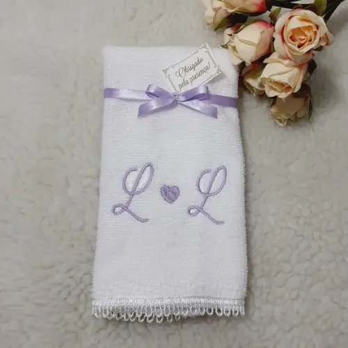 20 Lembrancinhas Personalizadas de Casamento Toalha Bordada