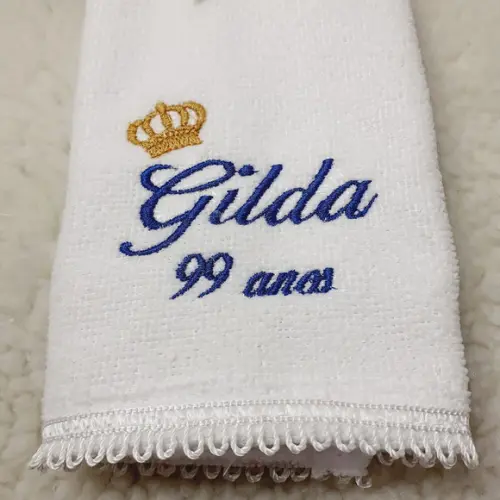 45 Lembrancinha de Aniversário 90 Anos Toalha Bordada