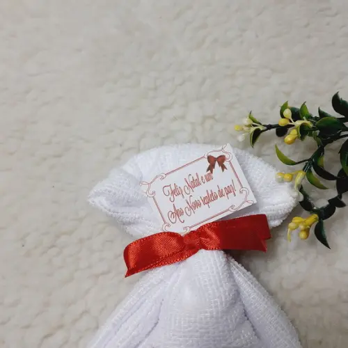 Kit 30 Lembrancinhas Fim de Ano Natal Toalhinha Bordada