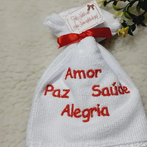Kit 30 Lembrancinhas Fim de Ano Natal Toalhinha Bordada