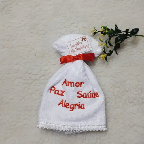 Kit 30 Lembrancinhas Fim de Ano Natal Toalhinha Bordada
