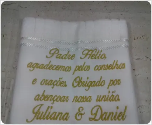 Lembrança de Casamento para Padre Toalha Personalizada