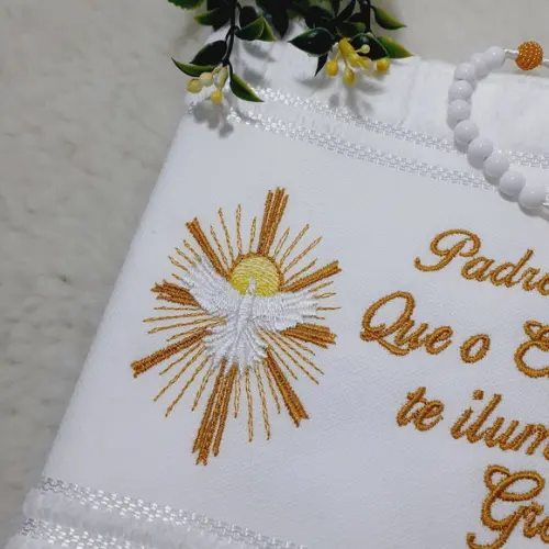 Toalha de Lavabo Bordada Personalizada para Padre e Pastor
