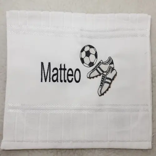 2 Toalhas Escolar Bordada Personalizada Futebol